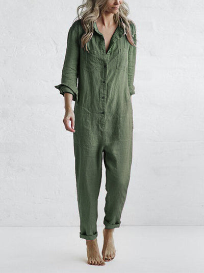 Long-Sleeve Jumpsuit from Avencea - An Elegant Highlight in 100% Cotton