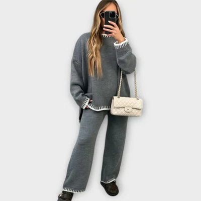 Isabel - 2-Piece Set with Knitted Top and Wide Pants
