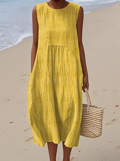 Pippa | Breezy Textured Sleeveless Midi Dress