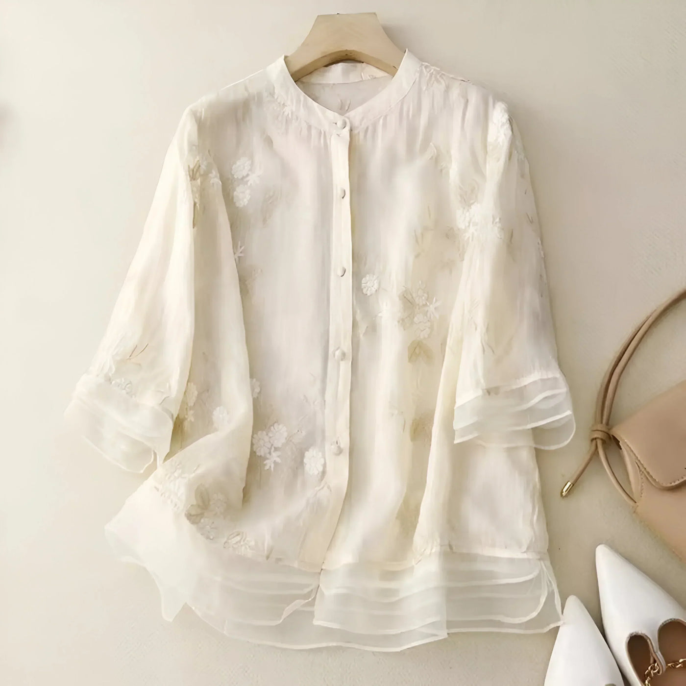 LUCILLE™ - FLORAL BUTTON-UP BLOUSE