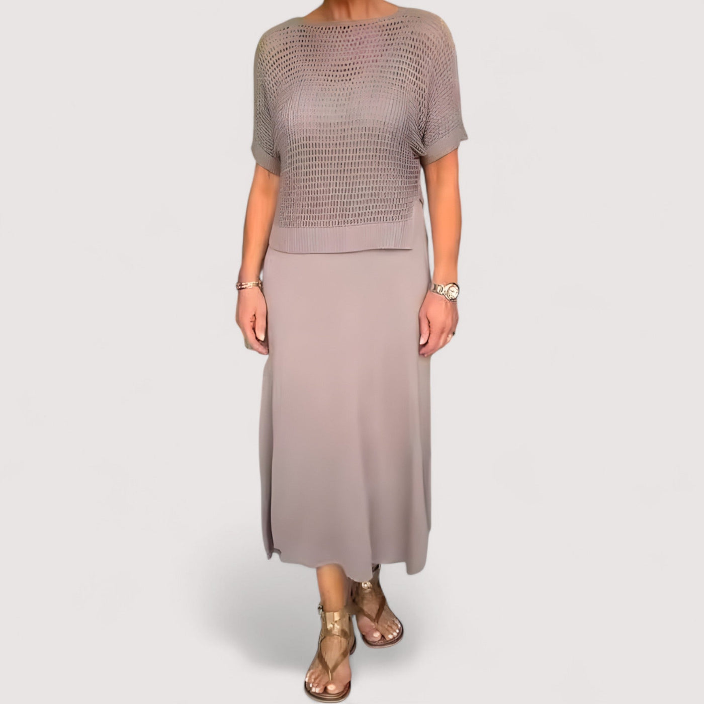 Claudia™ | Summer dress with knitted top