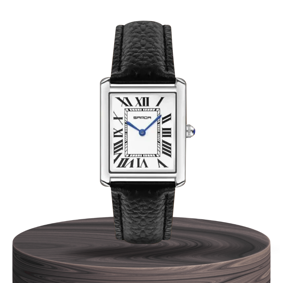 Matthew | Rectangular Men’s Watch with Silver-Tone Case