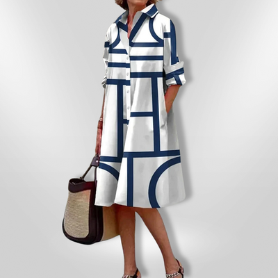Monroe | Modern Grid Shirt Dress