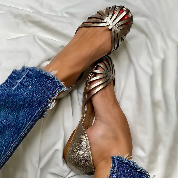 Lia | Cutout Open-Toe Ballet Flats