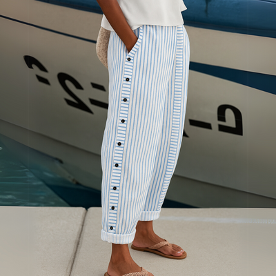 Harper | Nautical Stripe Button Pants