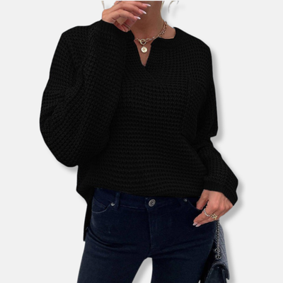 Alba Serenata – Waffle V‑Neck Sweater