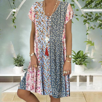 Flora | Mixed Floral Patchwork Dress