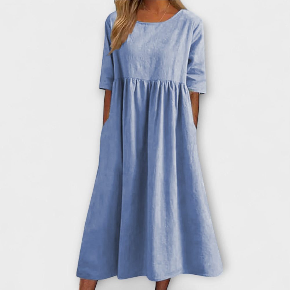 Ella | Soft Sky Relaxed Fit Midi Dress