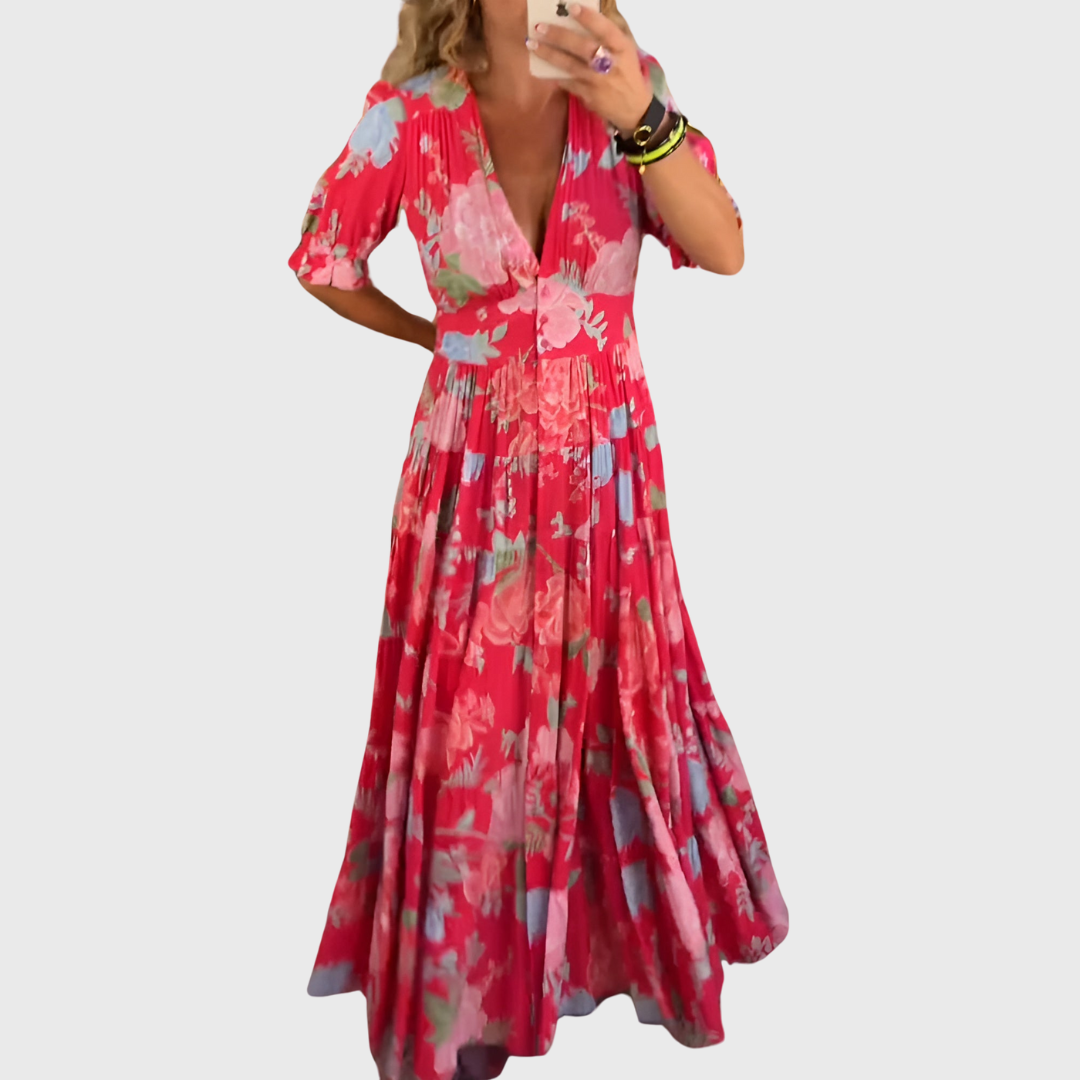 Carina | Floral Accent Dress