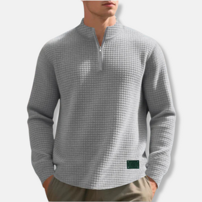 Cavaliere – Waffle-Knit Quarter-Zip Sweater