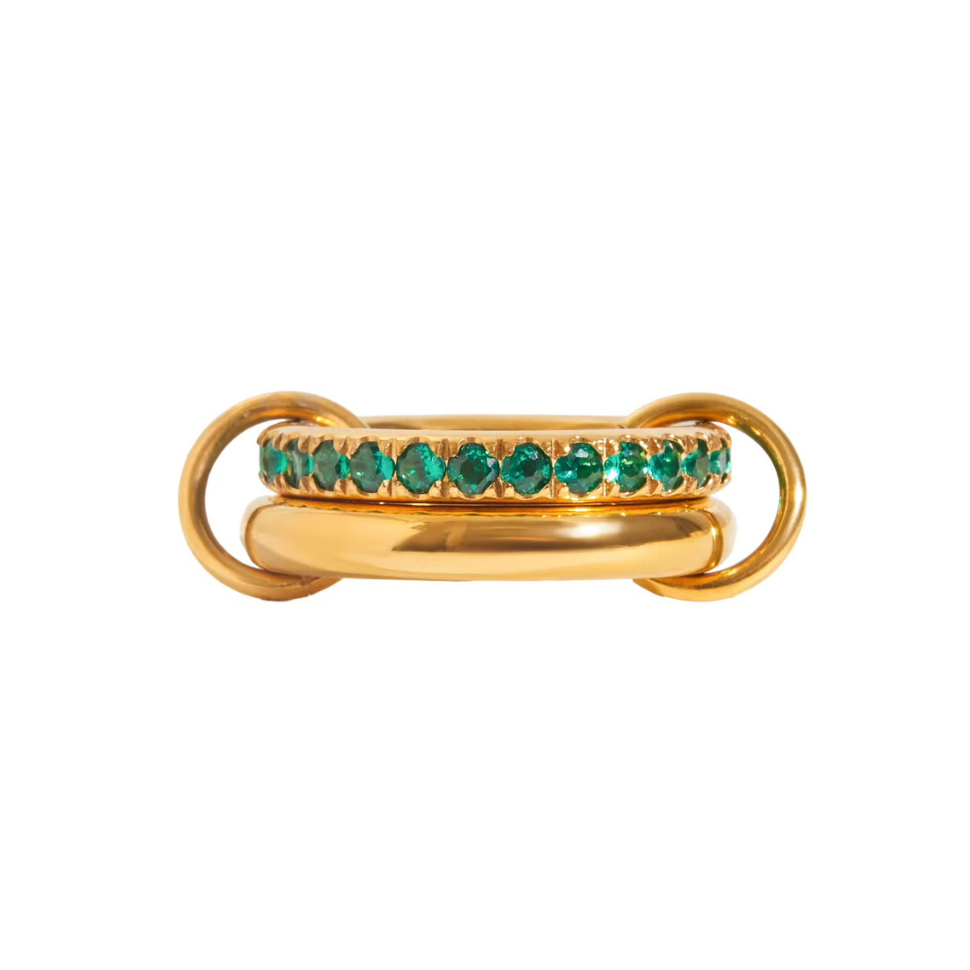 Green Stack It Ring