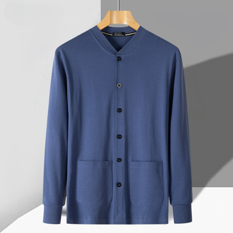 Men’s Cardigan – 100% Cotton Knit – Slim Fit – Button Front – Ribbed Trim