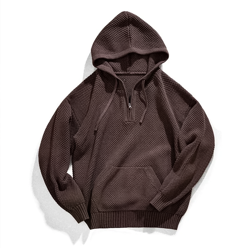 Avencea - Men's Half-Zip Hooded Sweatshirt