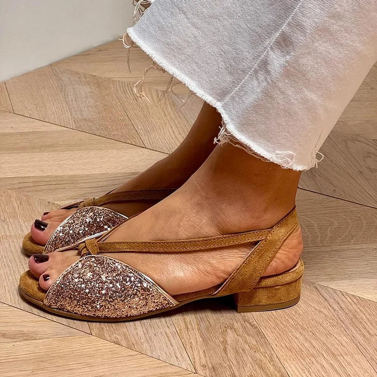 Lucrezia | Glitter Flat Sandals