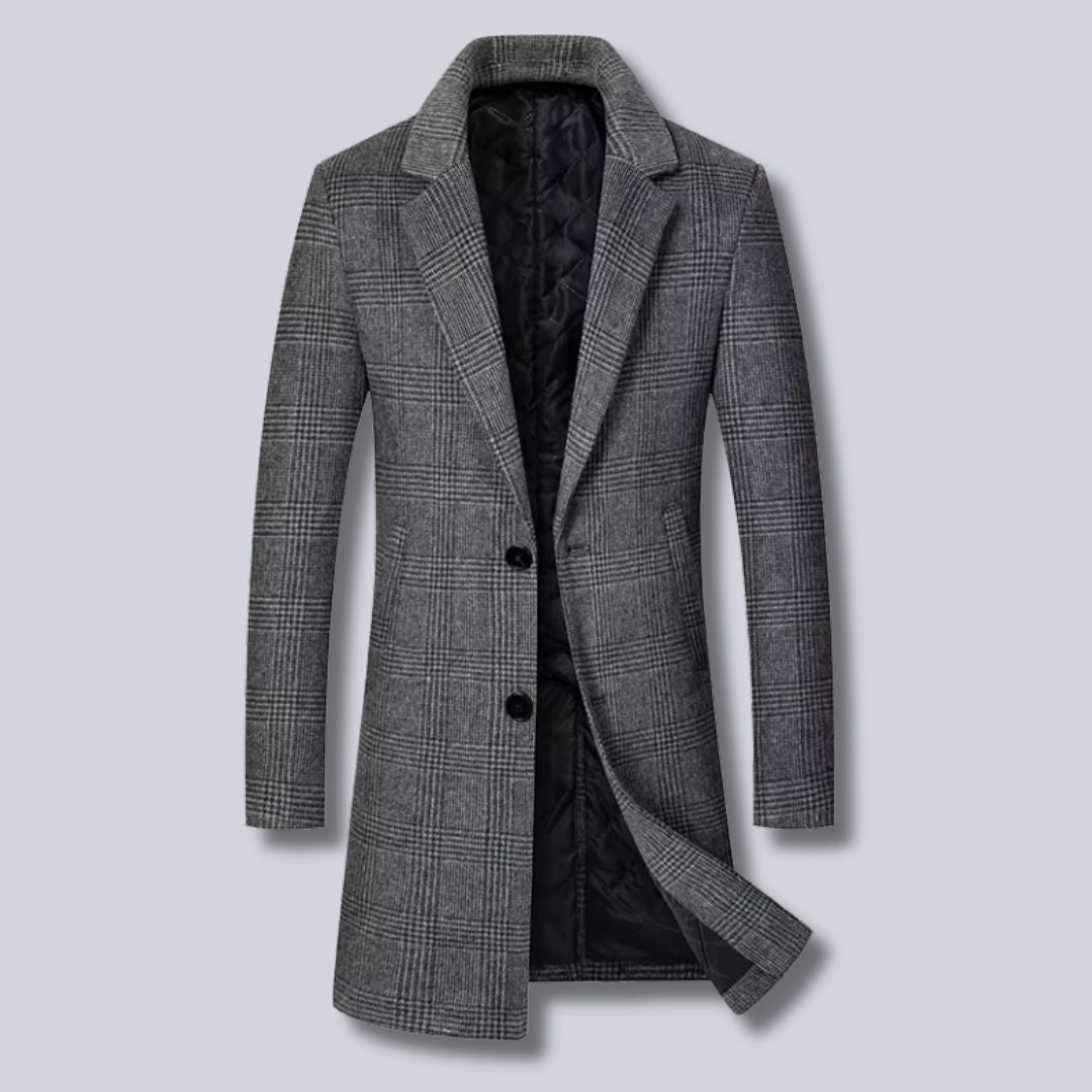 Loriento Plaid Wool Trench Coat