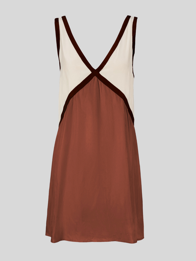 Sorrell - V-Neck Contrast Color Tank Mini Dress