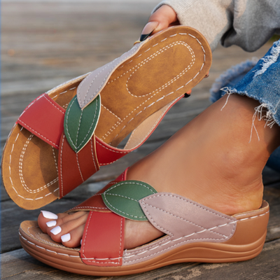 Aria | Multi-Leaf Comfort Slide Sandals