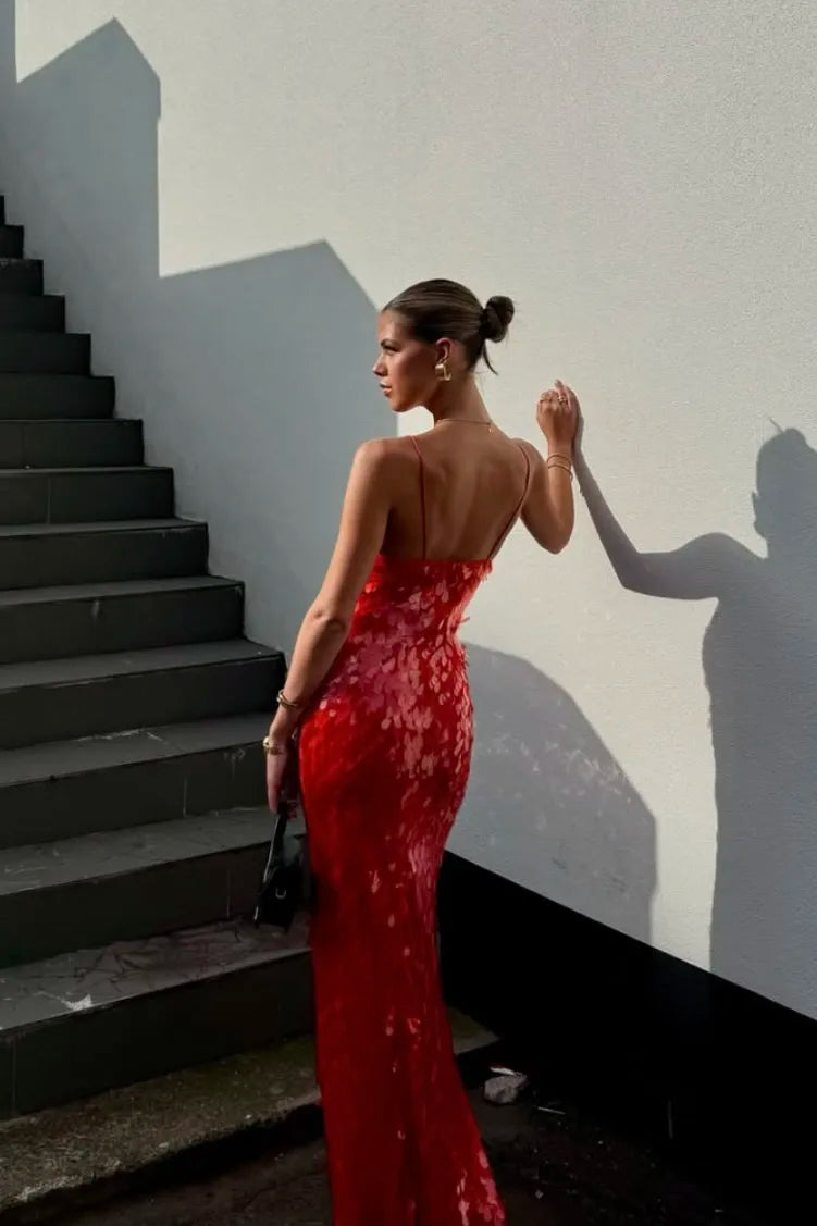 Kalea | Glitter Sequins Backless Strap Dress