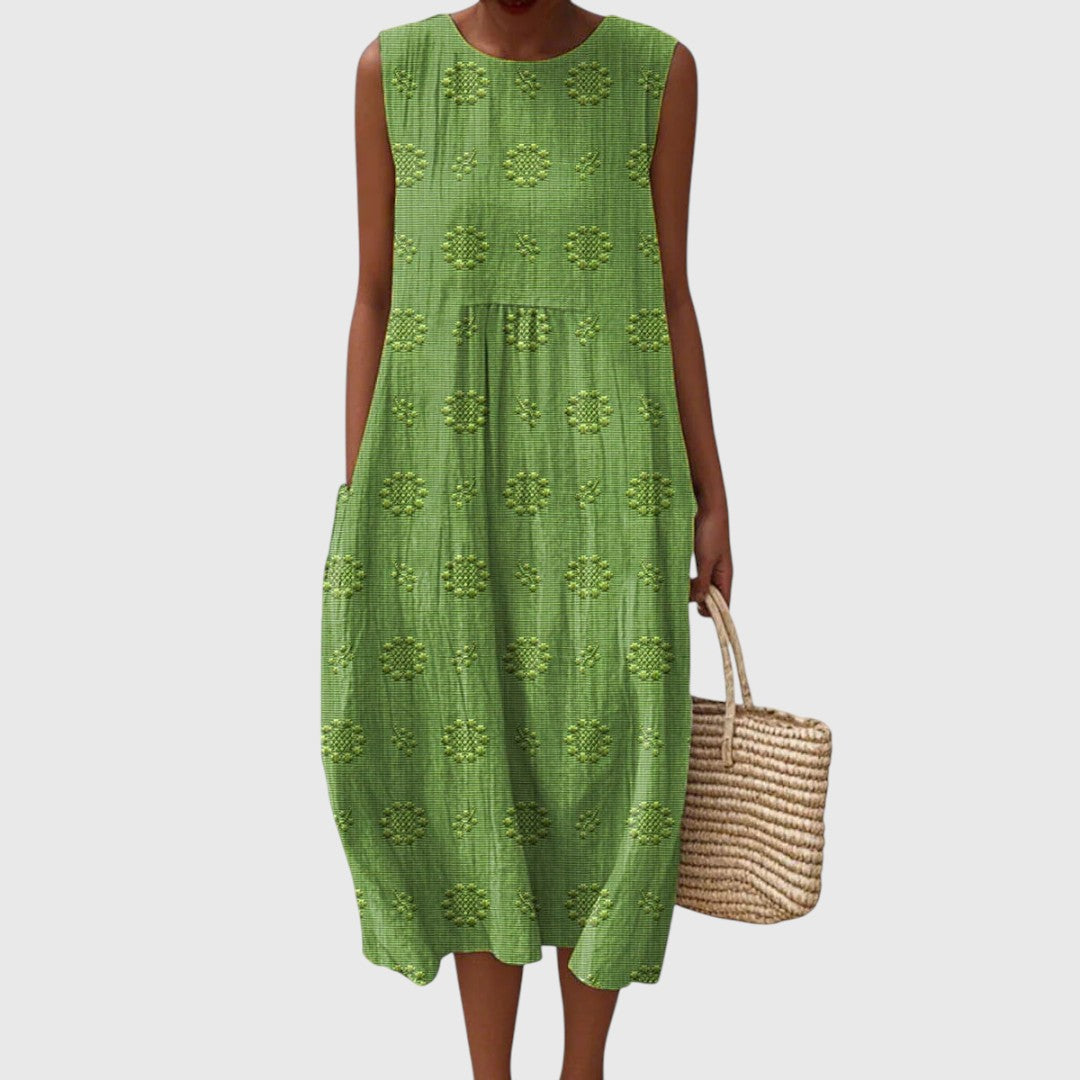 Callie | Olive Grove Sleeveless Midi Dress