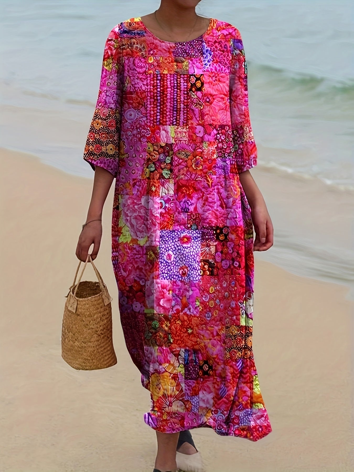 Rosa | Patchwork Bloom Boho Maxi Dress