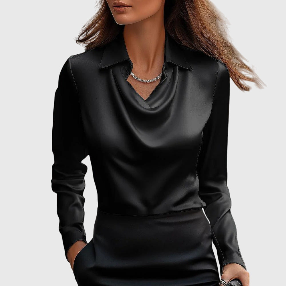 Sylvia | Luxe Shine Pleated Blouse