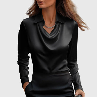 Sylvia | Luxe Shine Pleated Blouse