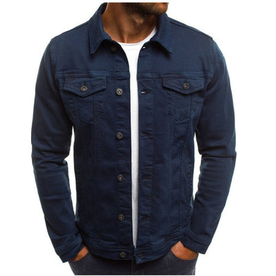 Men’s Denim Jacket – Structured Regular Fit – Button-Up Front – Chest Pockets