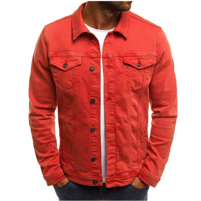 Men’s Denim Jacket – Structured Regular Fit – Button-Up Front – Chest Pockets