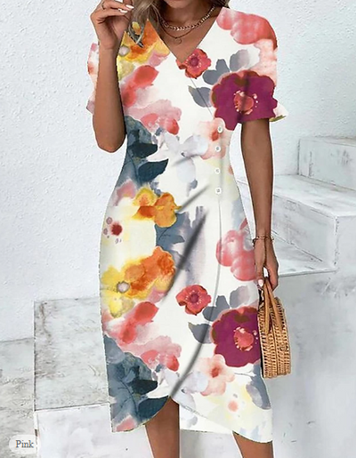 Avencea | Elegant Dress with Floral Print