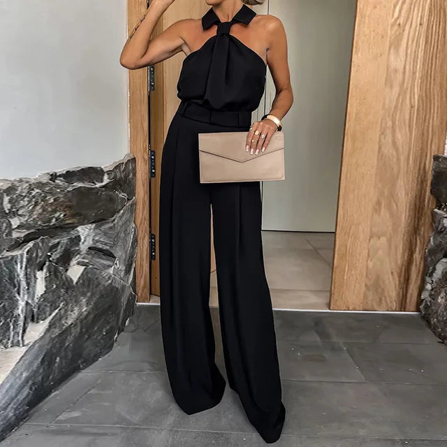 Layla  - halter neck sleeveless jumpsuit