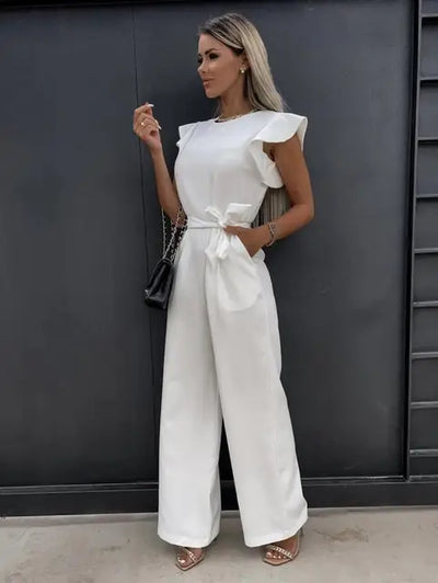 Elegant Avencea Jumpsuit with Ruffled Sleeves