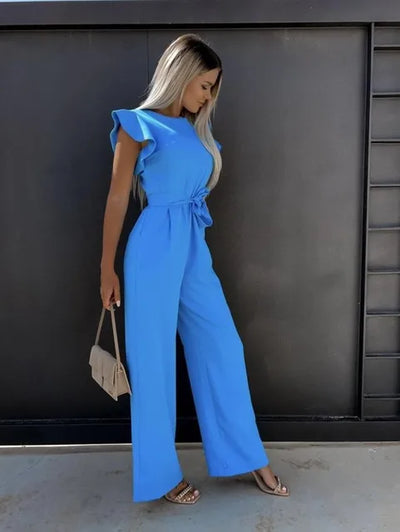 Elegant Avencea Jumpsuit with Ruffled Sleeves