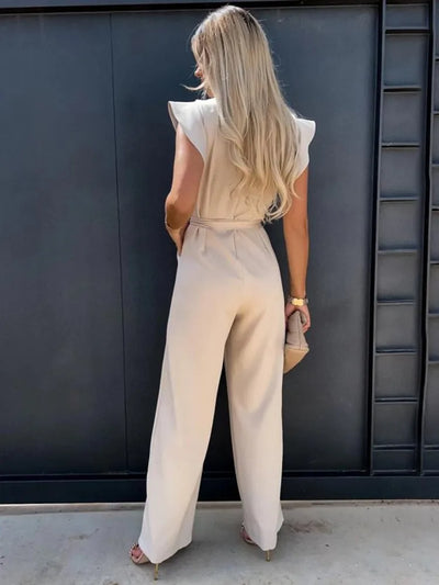 Elegant Avencea Jumpsuit with Ruffled Sleeves