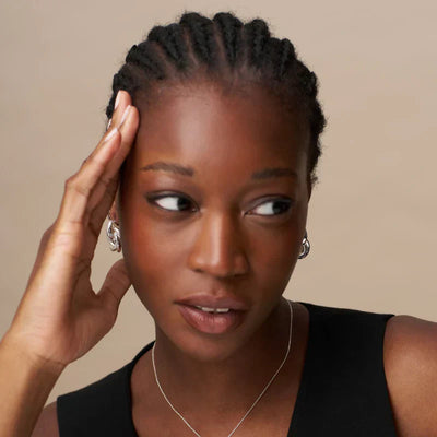 Statement Interlocking Earrings | White Gold