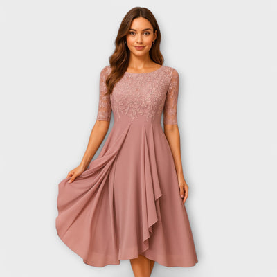 Martha | Midi Dress With Lace Sleeve