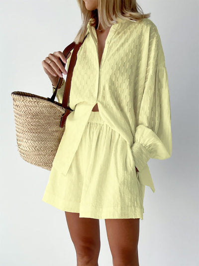 Layla™ - Chic Shirt & Shorts Set