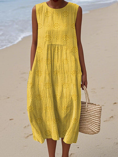 Gracelyn | Breezy Embroidered Sleeveless Beach Dress