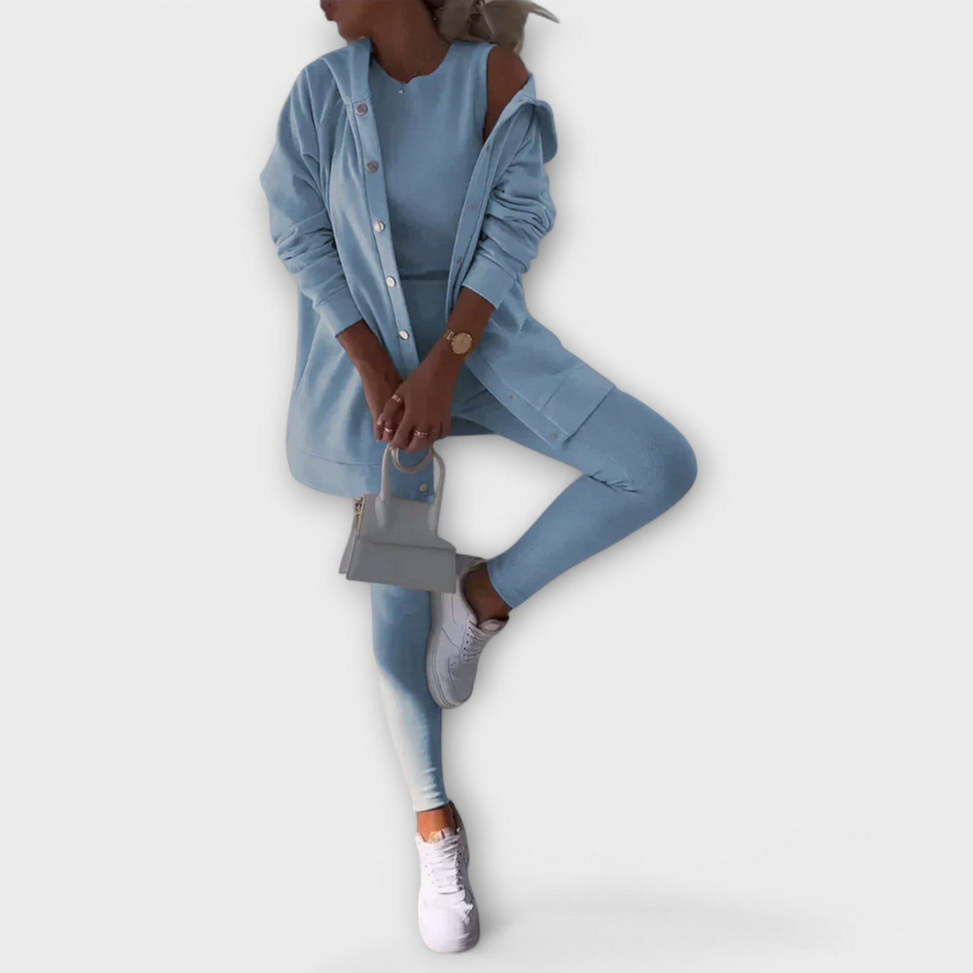 Ella - Three-Piece Set with Hooded Cardigan and Sweatshirt