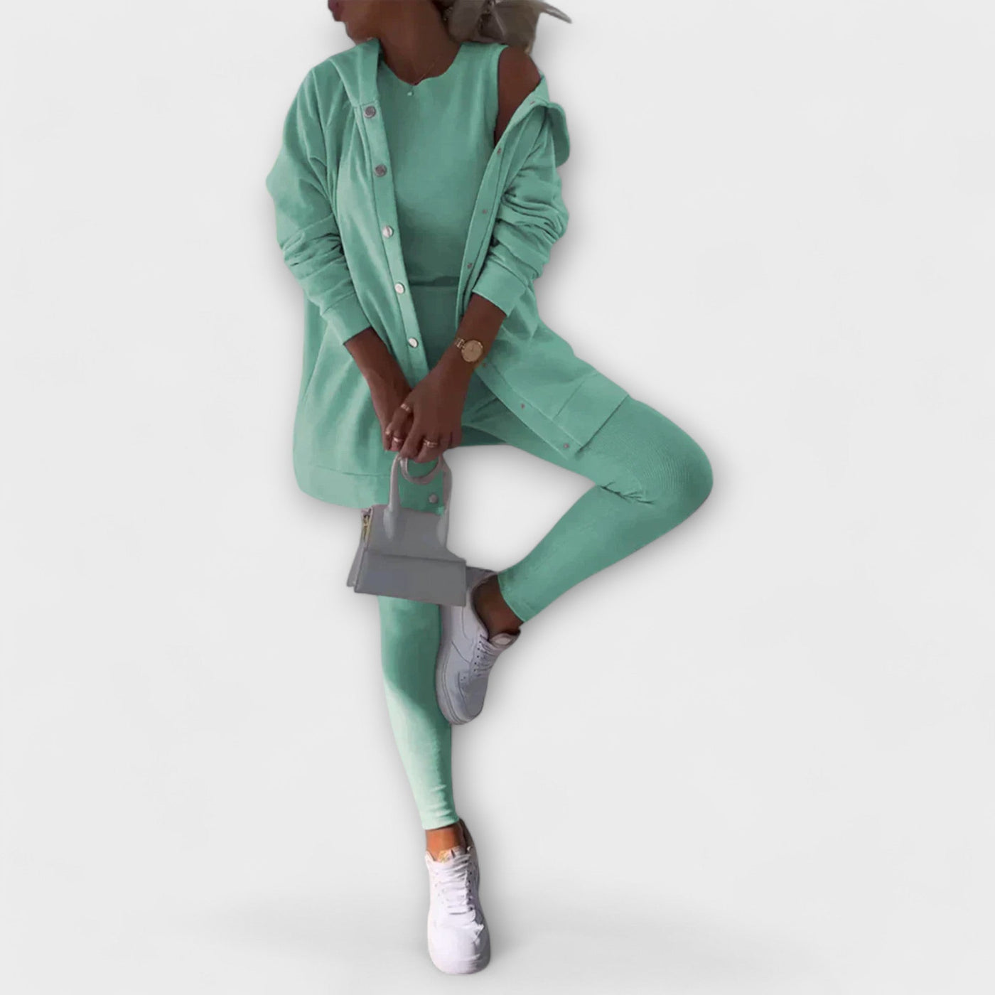 Ella - Three-Piece Set with Hooded Cardigan and Sweatshirt