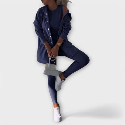 Ella - Three-Piece Set with Hooded Cardigan and Sweatshirt