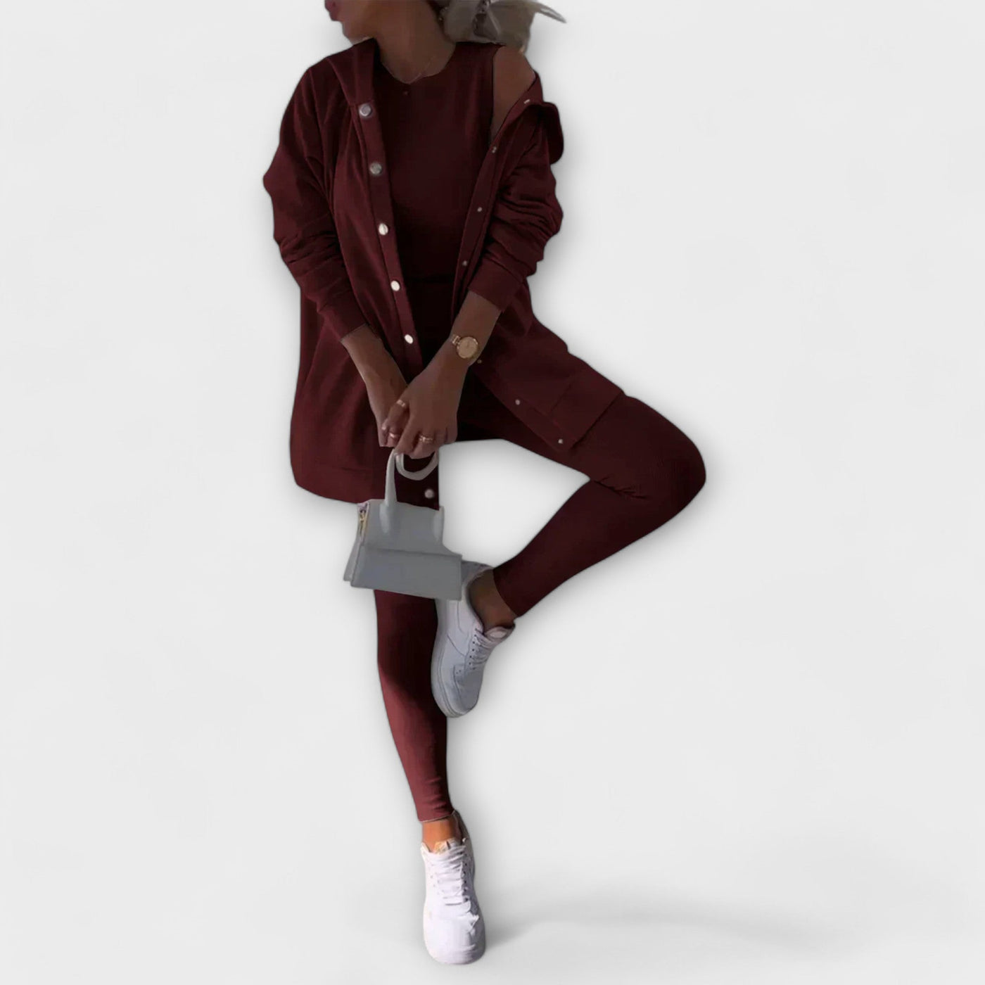 Ella - Three-Piece Set with Hooded Cardigan and Sweatshirt