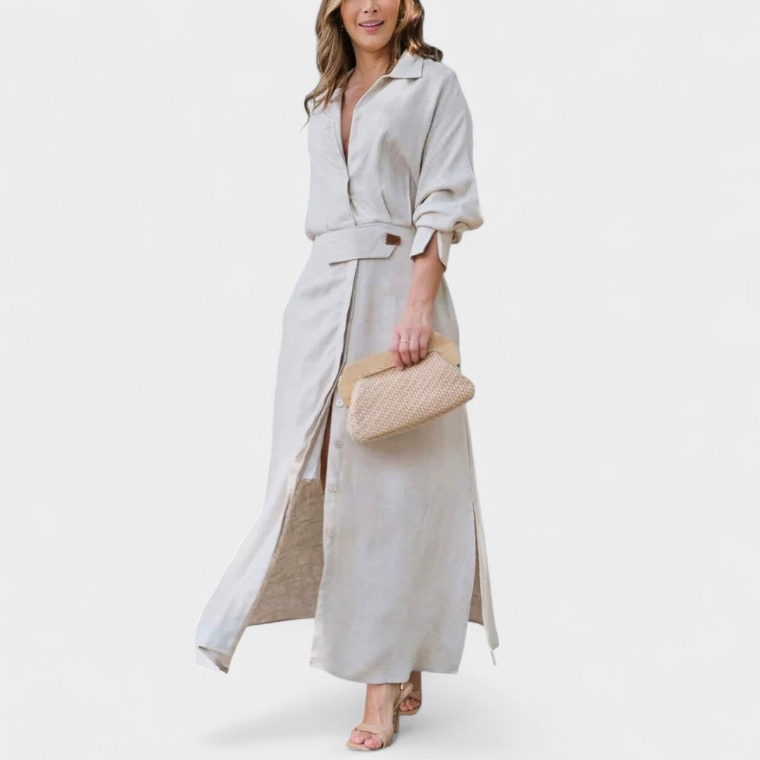 VIVIAN | BUTTON-UP MAXI DRESS