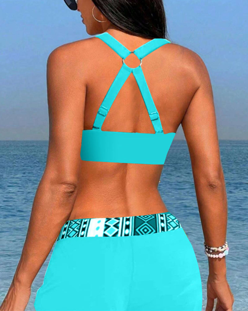 Salomea – High-Waisted Bikini with Geometric Print