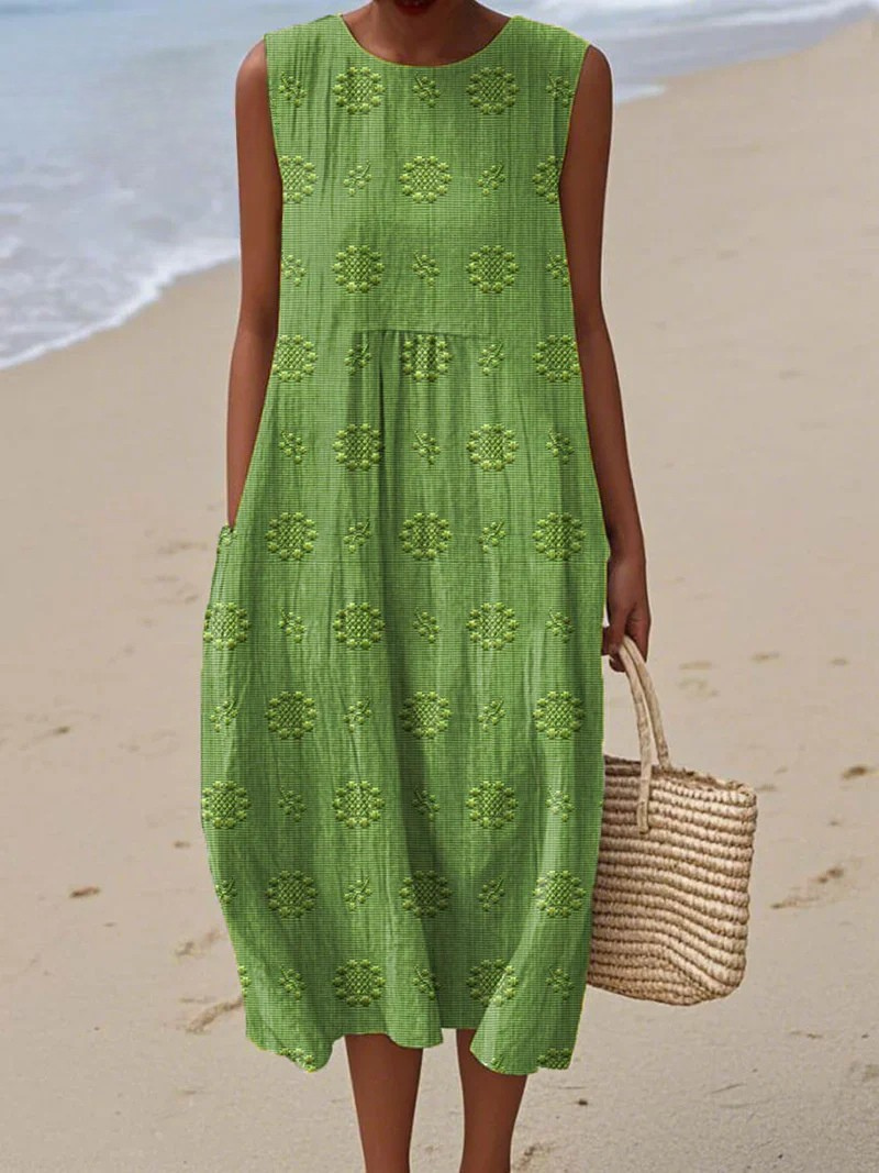Pippa | Breezy Textured Sleeveless Midi Dress