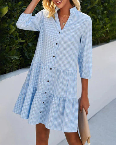 Edith™ - LIGHTWEIGHT CHECKED SUMMER DRESS WITH FLATTERING FIT