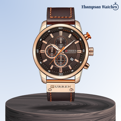 Jacob | Stylish Men’s Chronograph Watch with Brown Leather Strap | 47mm