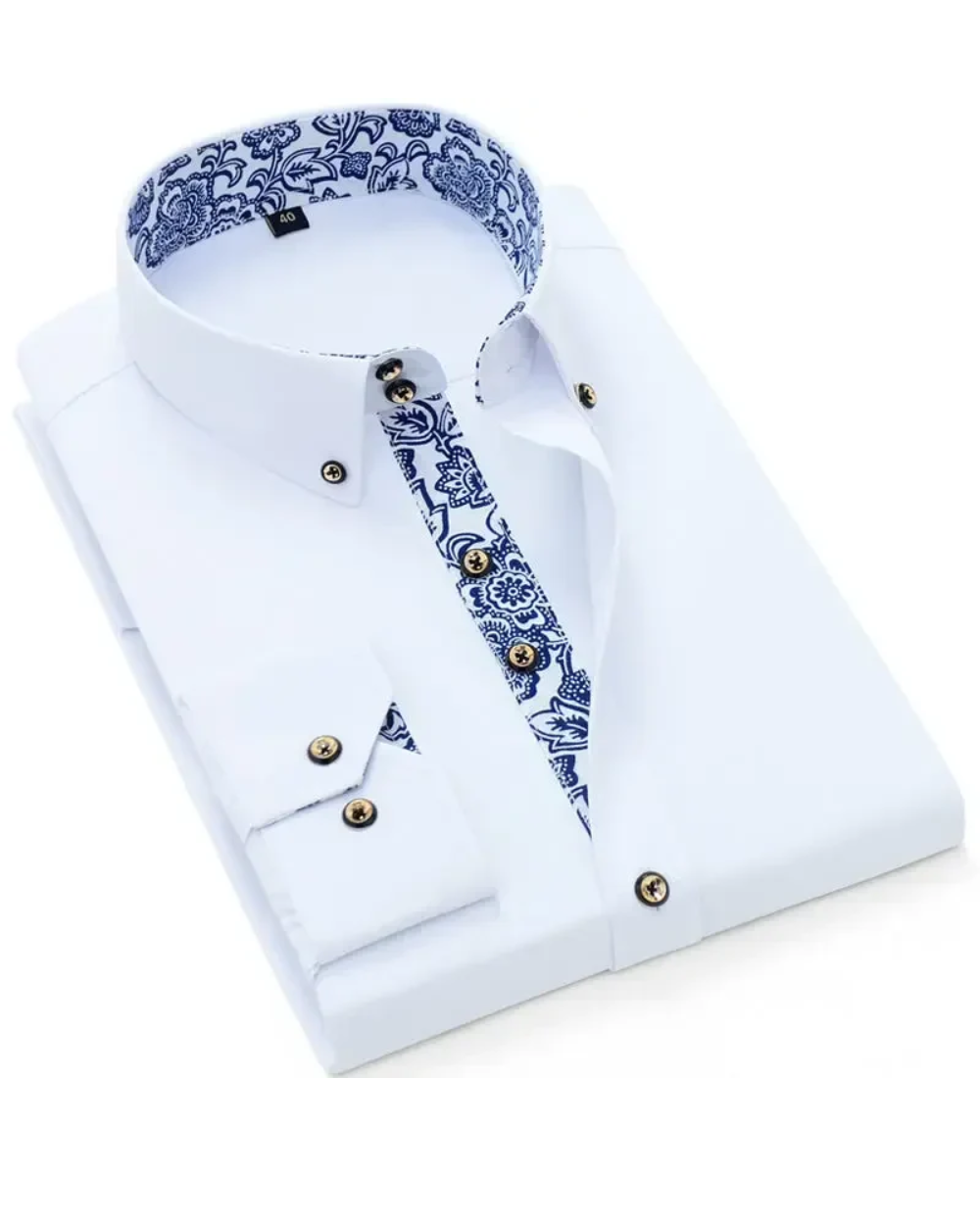 Florenzo – Men’s Contrast Collar Dress Shirt