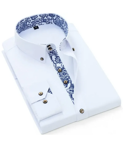 Florenzo – Men’s Contrast Collar Dress Shirt