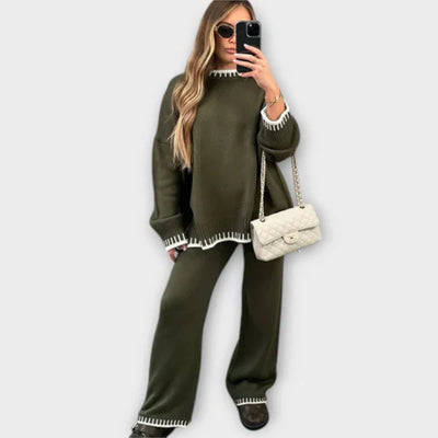 Isabel - 2-Piece Set with Knitted Top and Wide Pants