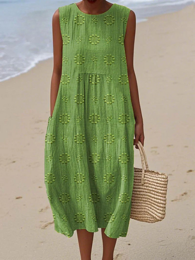 Pippa | Breezy Textured Sleeveless Midi Dress